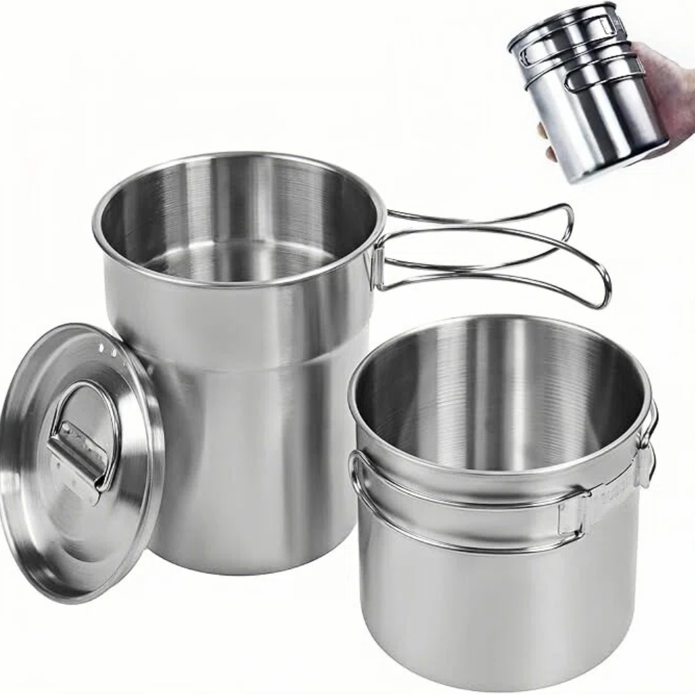 Camp Utensil Set - Foldable Camping Cups Mugs Camping Pot