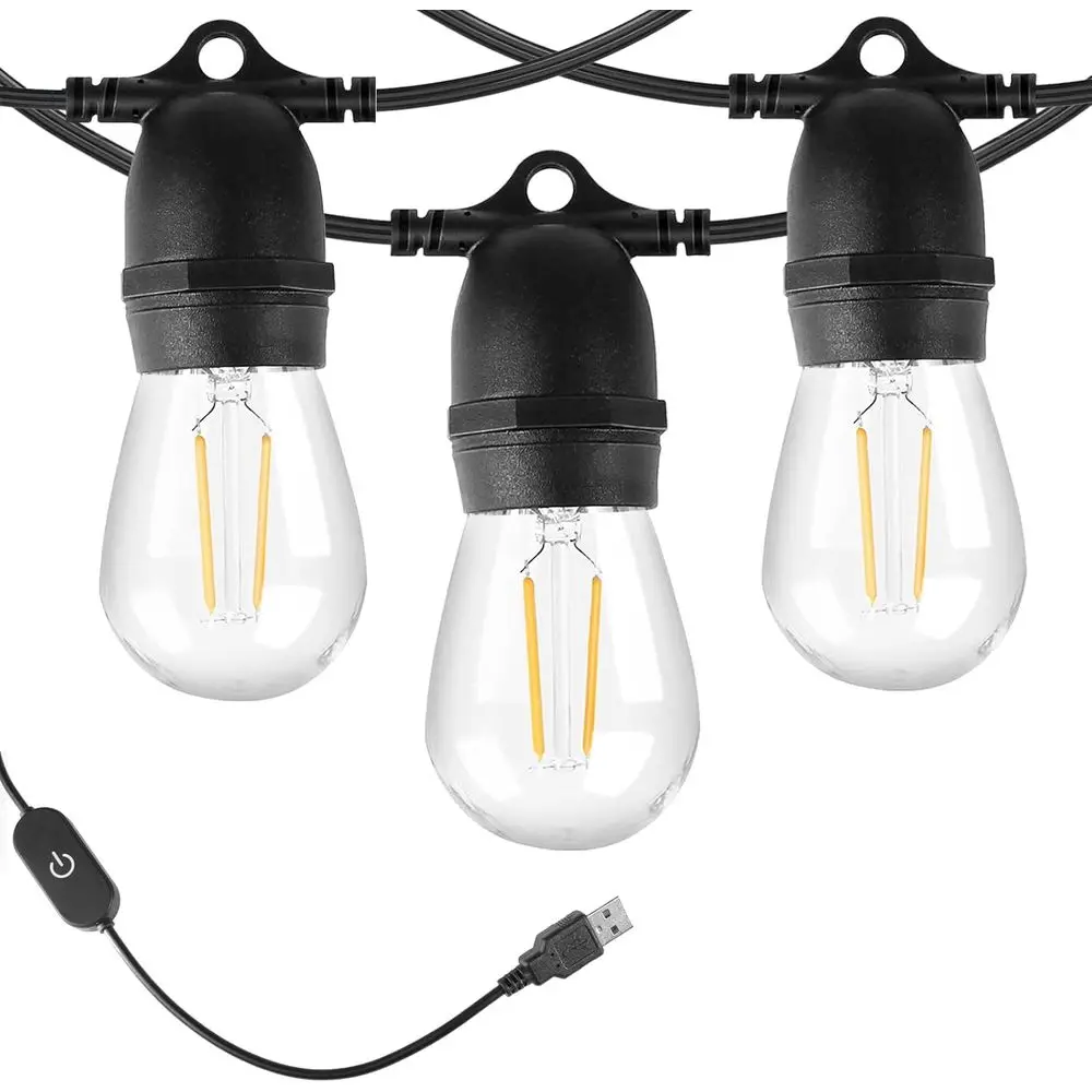 Outdoor Camping Lights String - 24.6ft USB Powered String Lights, 10