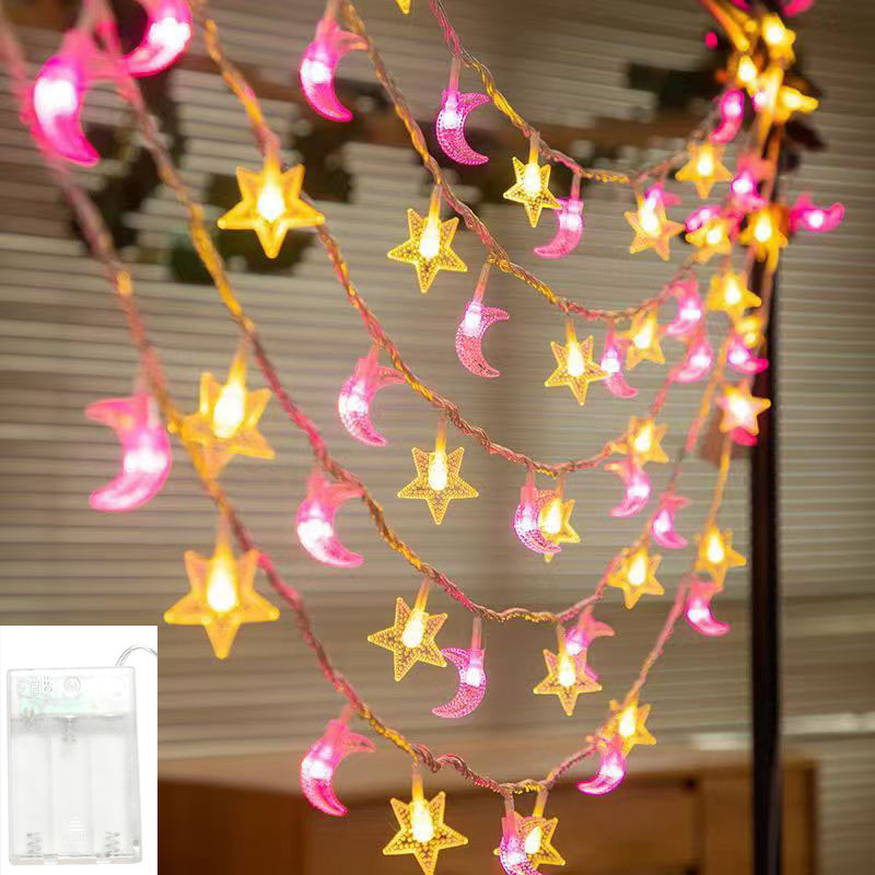 Outdoor Camping Lights String - 1.5M/3M LED Star Moon Colorful Light