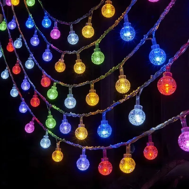 Outdoor Camping Lights String - LED Round Crystal Ball Light Outdoor
