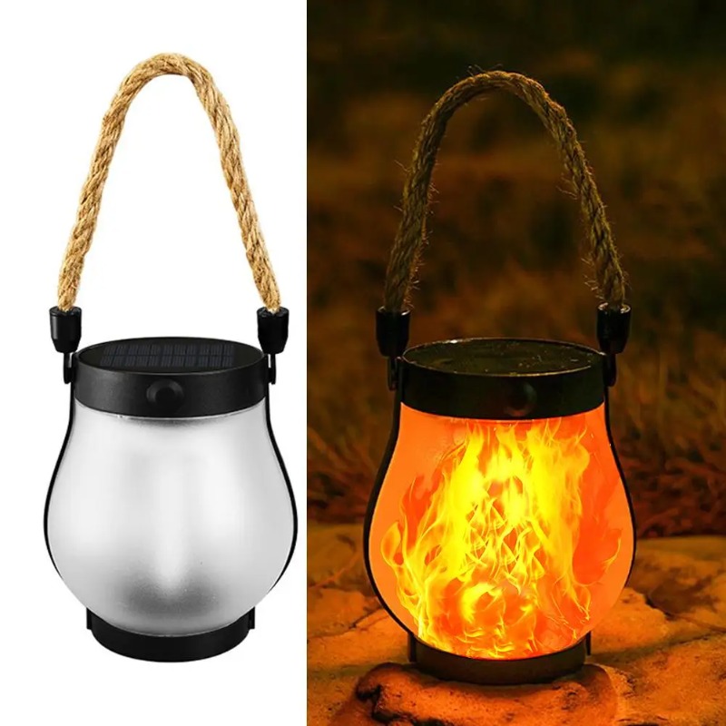 Solar Flame Lamp USB Rechargea - Camping Solar Lantern ulasan dan harga