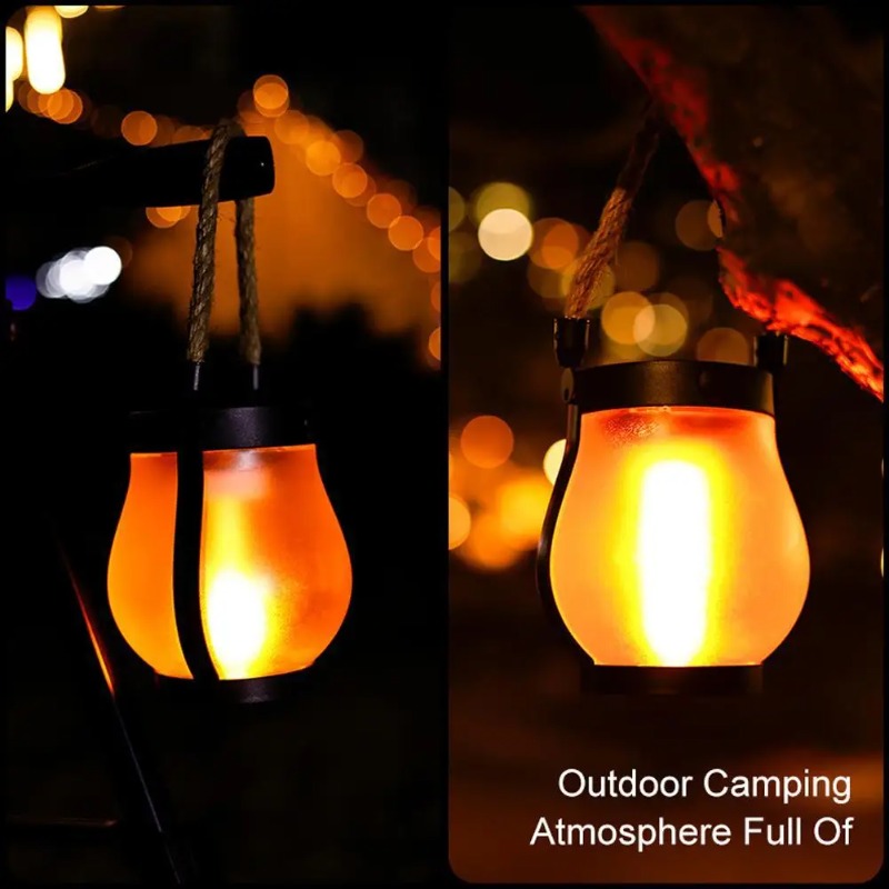 Solar Flame Lamp USB Rechargea - Camping Solar Lantern ulasan dan harga