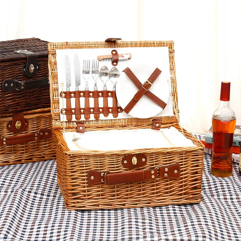 Family Outing Picnic Basket, O - Outdoor Camping Storage Box ulasan dan harga