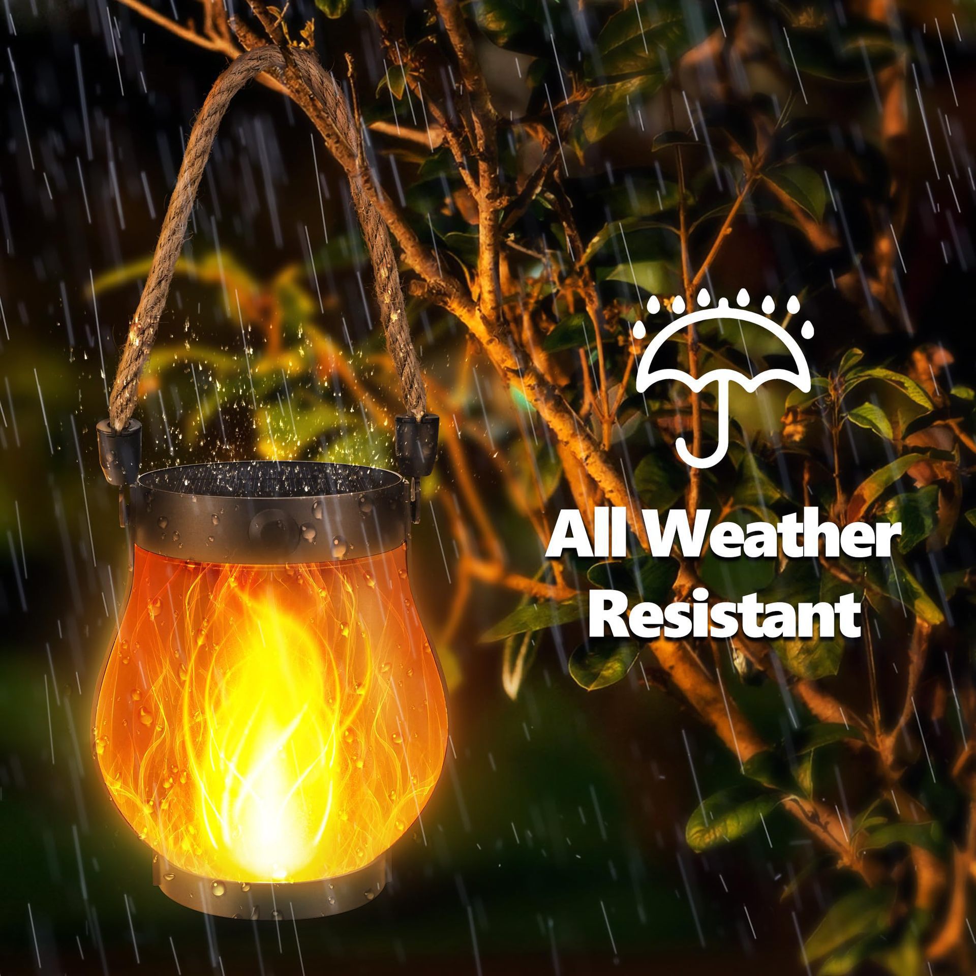 3D Flickering Solar Flame Rope - Camping Solar Lantern ulasan dan harga