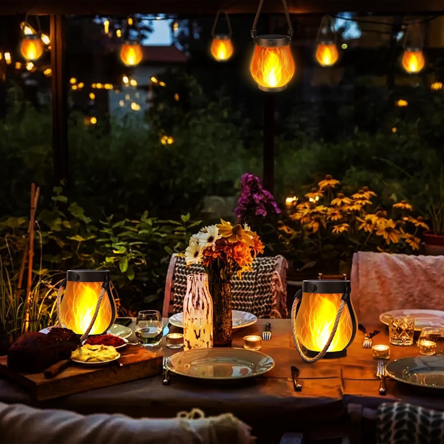 3D Flickering Solar Flame Rope - Camping Solar Lantern ulasan dan harga