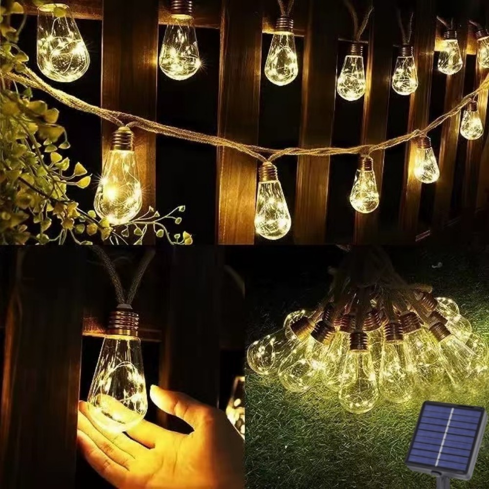 1PC 5M10LED Solar Hemp Rope Pa - Outdoor Camping Lights String ulasan dan harga