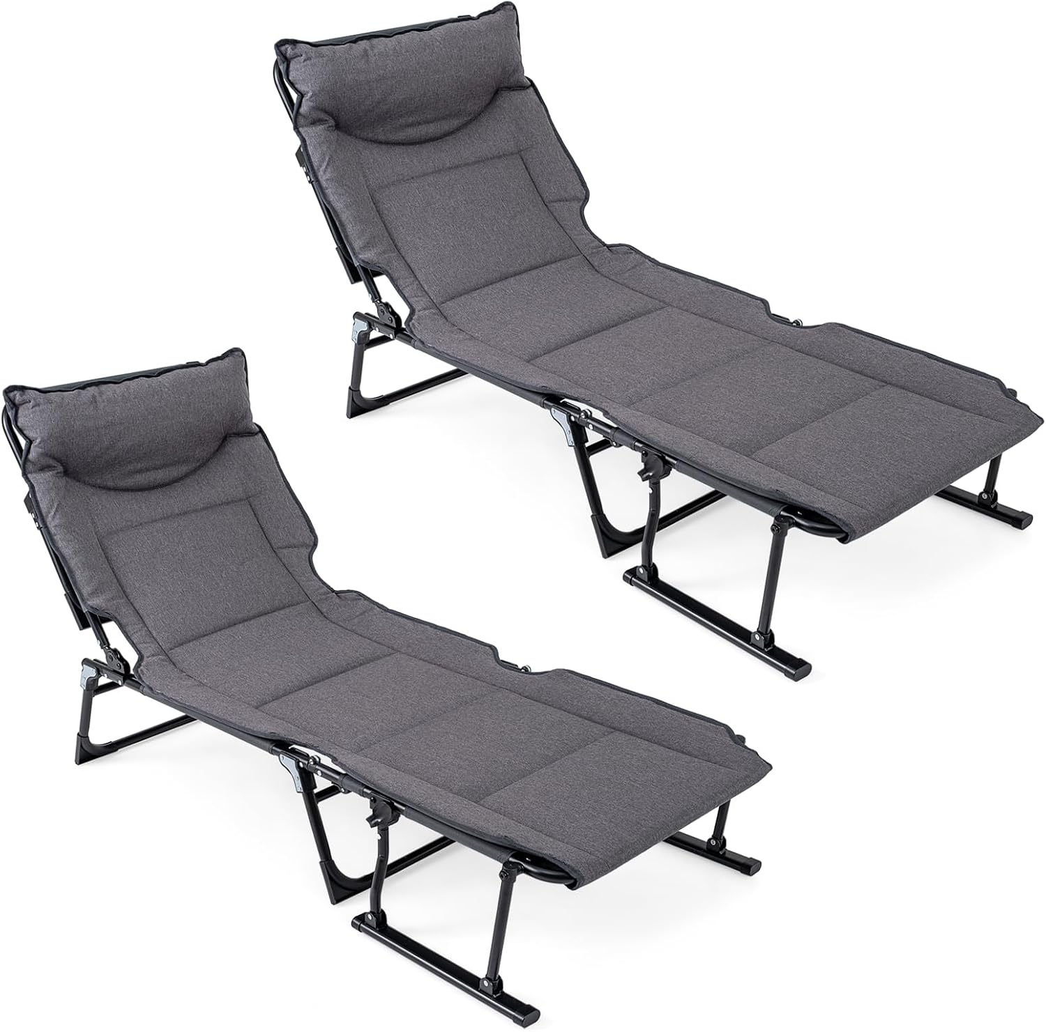Folding Patio Lounge Chair Set - Outdoor Camping Recliner Chairs ulasan dan harga