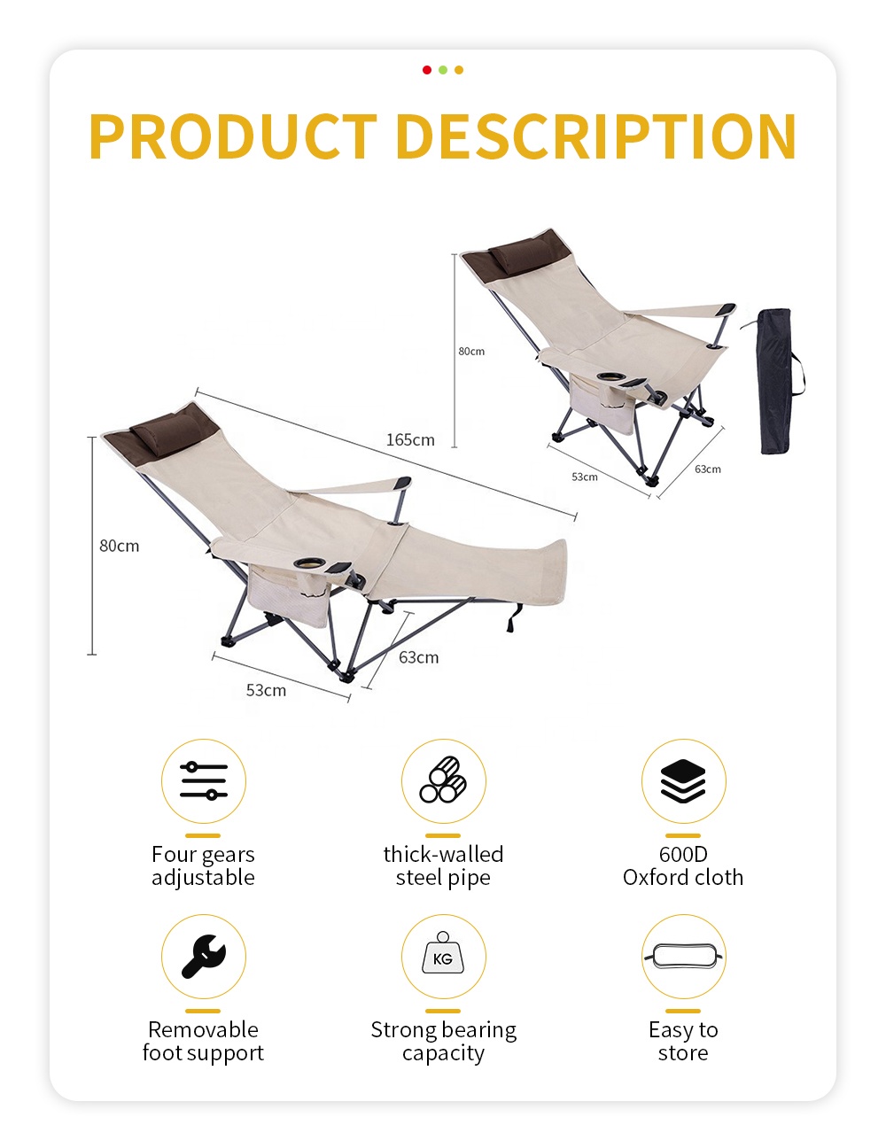 Portable Folding Reclining Cha - Outdoor Camping Recliner Chairs ulasan dan harga
