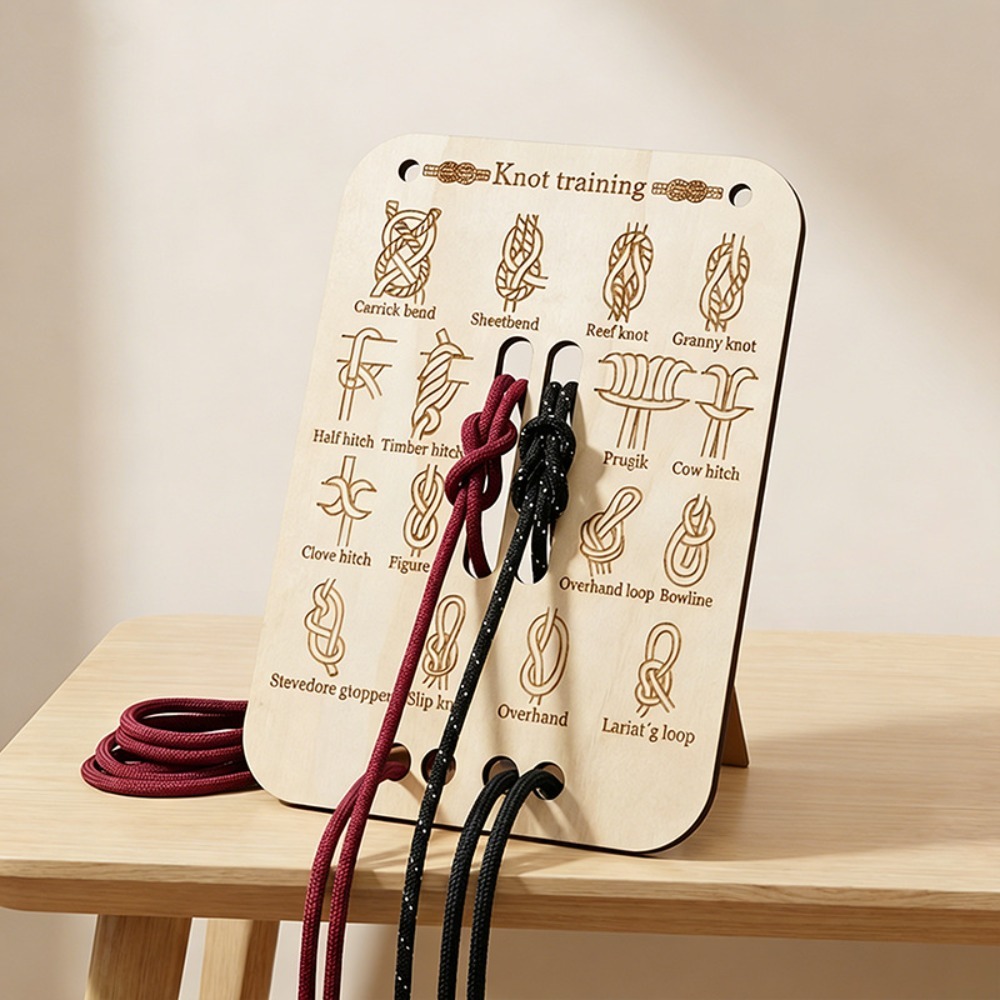Knot Tying Learning Board Rope - Camp Utensil Set ulasan dan harga