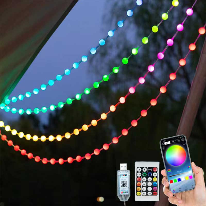 RGBIC Round ball 5V USB Blueto - Outdoor Camping Lights String ulasan dan harga