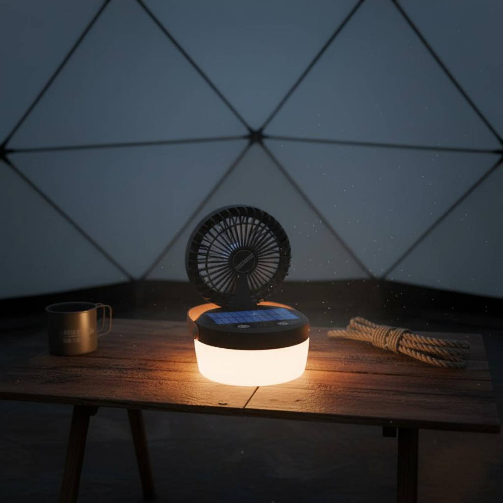 Solar Camping Fan Lantern Fold - Camping Solar Lantern ulasan dan harga