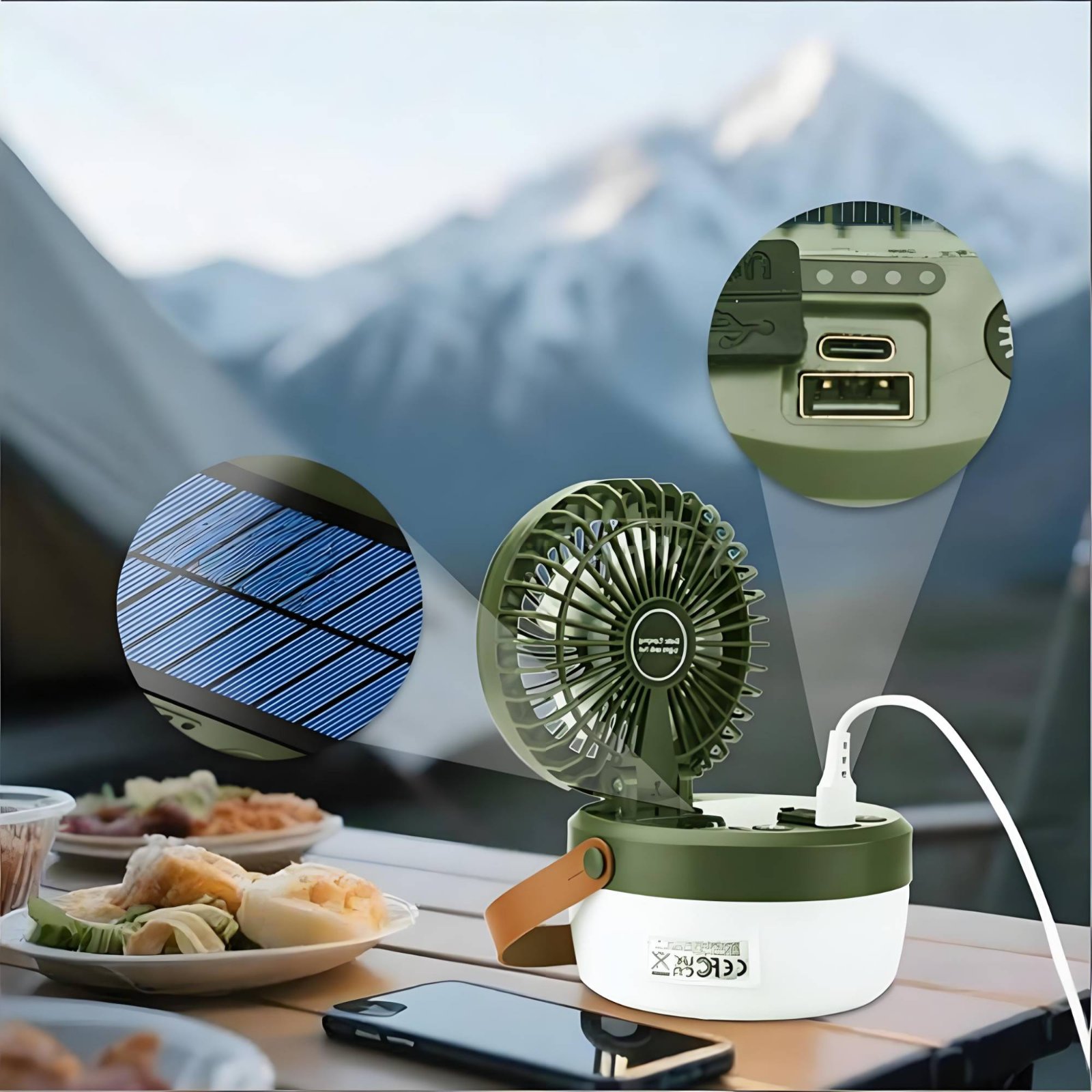 Solar Camping Fan Lantern Fold - Camping Solar Lantern ulasan dan harga