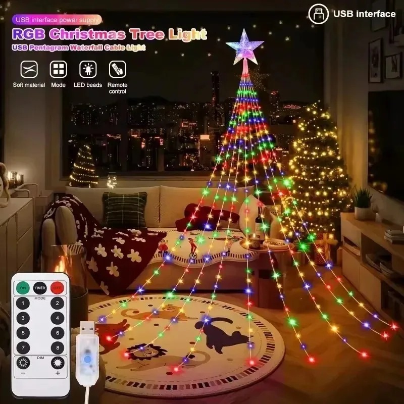 USB Powered Star Waterfall LED - Outdoor Camping Lights String ulasan dan harga