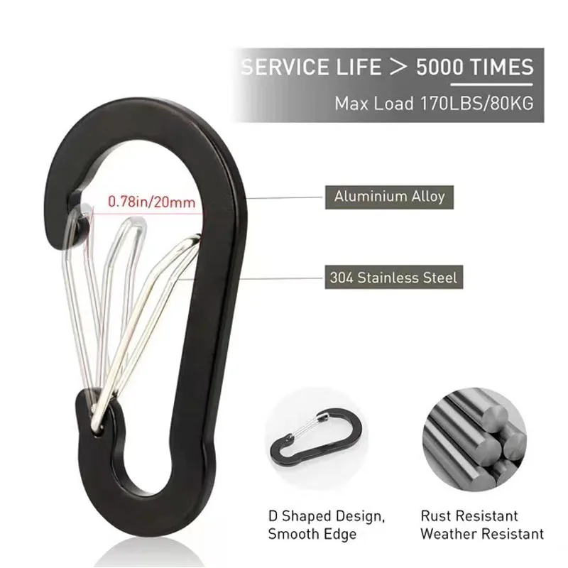 12PCS Carabiner Clip Set Touri - Camp Utensil Set ulasan dan harga