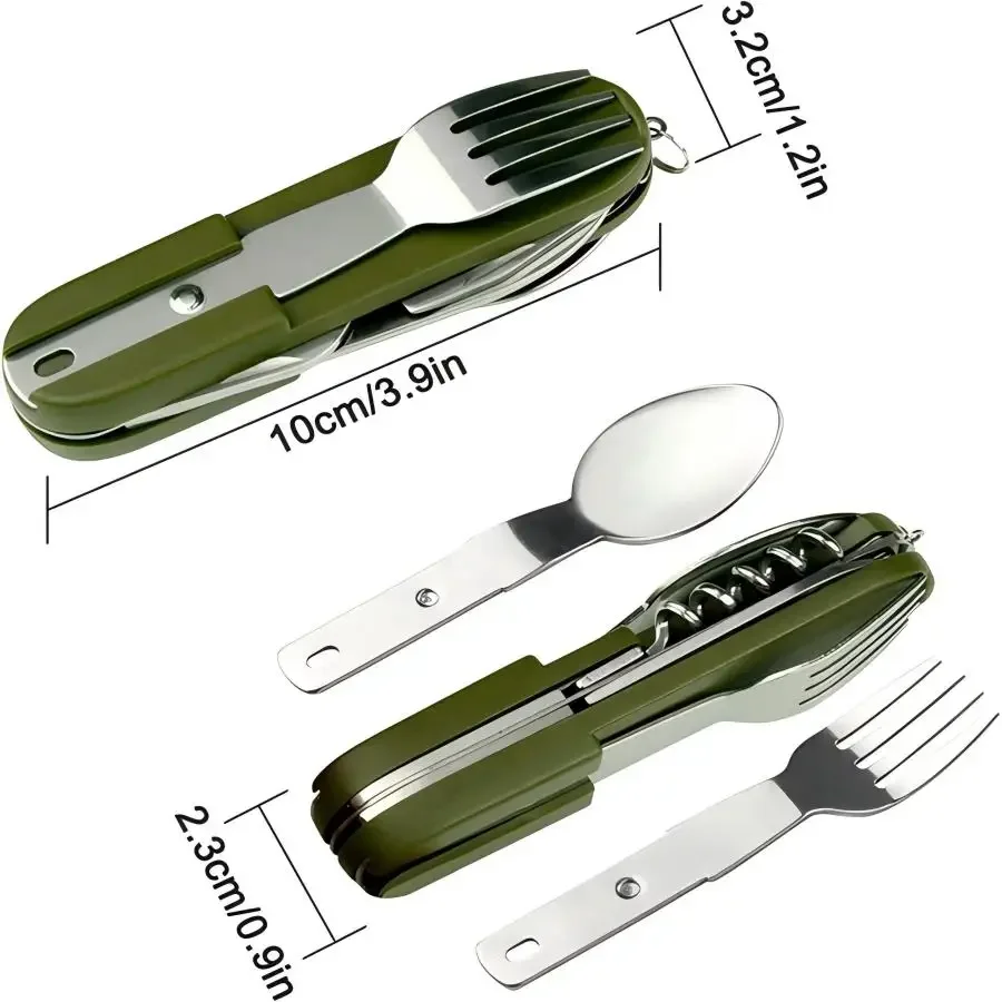 Camping Gear 5-in-1 Stainless  - Camp Utensil Set ulasan dan harga
