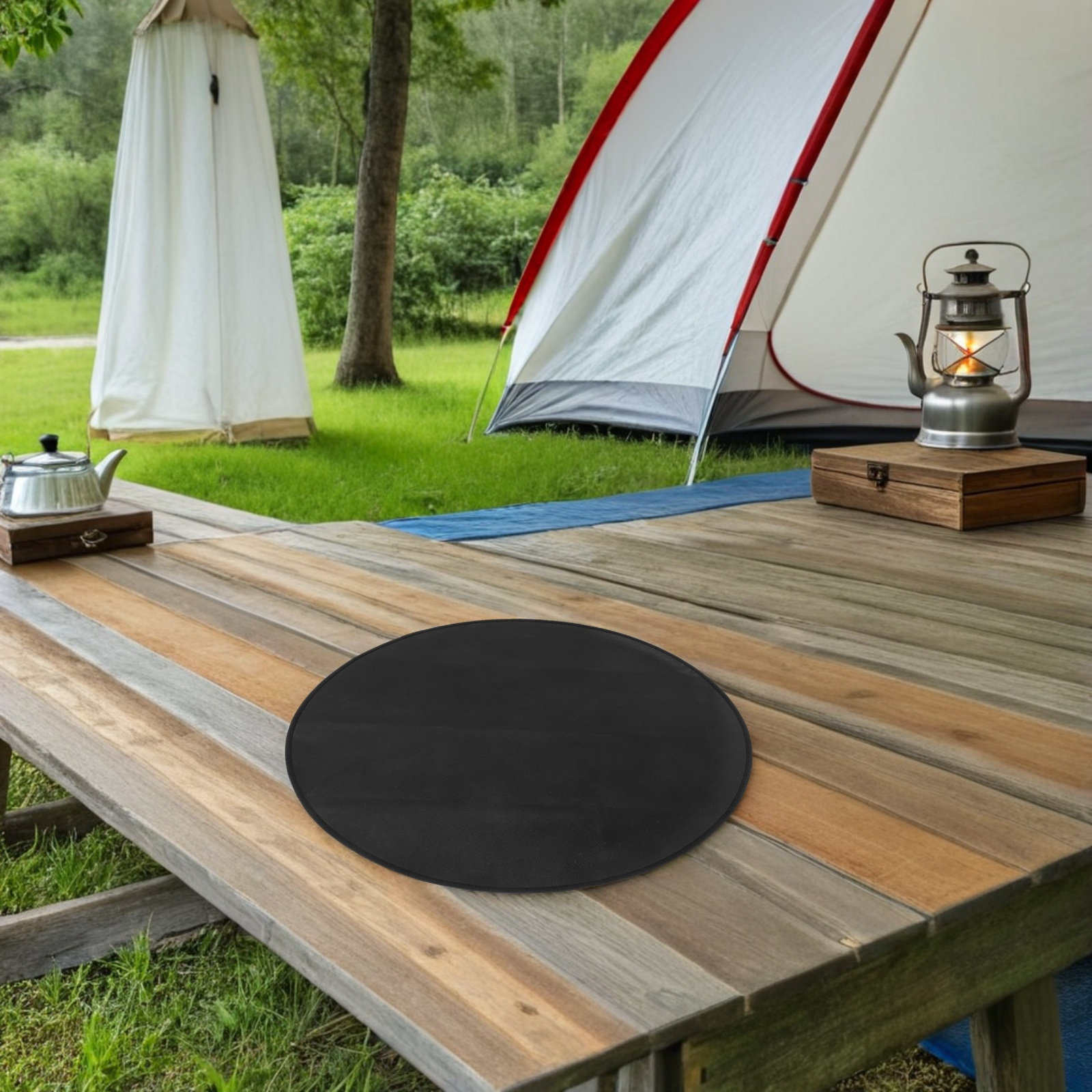 Round Fireproof Bbq Mat Heat R - Outdoor Camping Mat ulasan dan harga