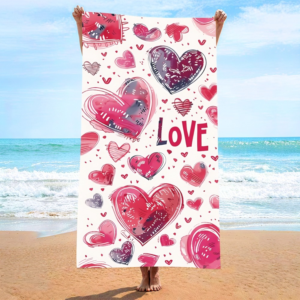 Heart Symbol Bath Towel 27x55i - Outdoor Camping Mat ulasan dan harga